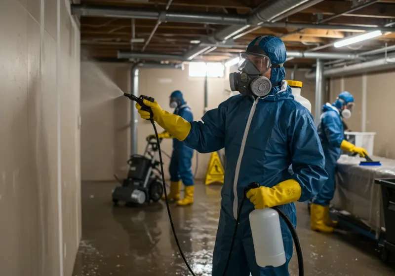 Basement Sanitization and Antimicrobial Treatment process in Yucca Valley, CA