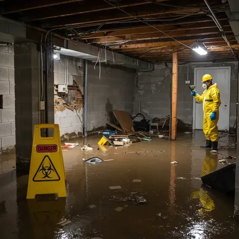 Flooded Basement Electrical Hazard in Yucca Valley, CA Property