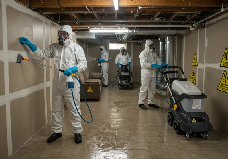 Basement Moisture Removal and Structural Drying process in Yucca Valley, CA